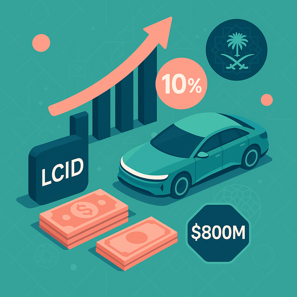 Lucid (LCID) Stock Surges 10% on $800M Funding Draw from Saudi-Backed Facility